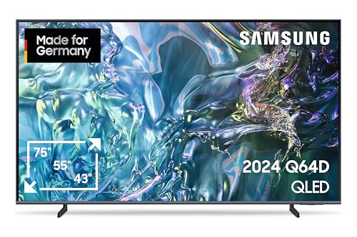 Samsung QLED 4K Q64D Fernseher 65 Zoll, TV mit Quantum Prozessor Lite 4K, 100% Farbvolumen, 4K Upscaling, Motion Xcelerator, Smart TV, GQ65Q64DAUXZG, Deutsches Modell [2024]
