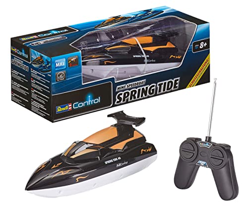 Revell Control 24136 Spring Tide I Ferngesteuertes RC Boot I für Kinder und Erwachsene ab 8 Jahren I Mit LI-ION Akku für Stundenlangen Spaß I GHz Fernsteuerung I Ideal für Einsteiger