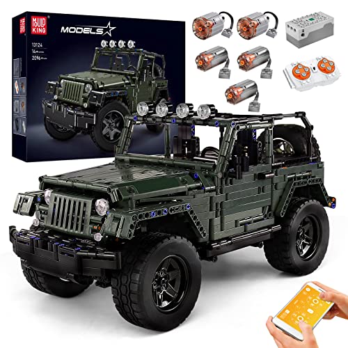 Mould King 13124D Technik Geländewagen Bausteine mit Motor, 2096 Teile APP Ferngesteuert Offroader Modell Klemmbausteine