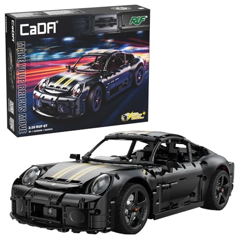CaDA RUF GT - Bausatz - Sportfahrzeug - Schwarz - 1655 Teile - ab 8 Jahren - Maßstab 1:10 (DEQUBE 927DE63006)