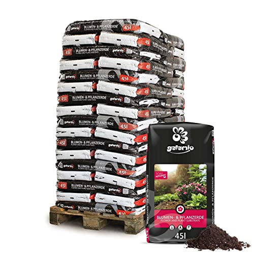 GALAMIO Blumenerde Pflanzerde Gartenerde Anzuchterde Hochbeeterde Muttererde Kompost Torf Beet Balkon Kultur Substrat Erde 45l x 51 Sack 2.295l / 1 Palette Paligo