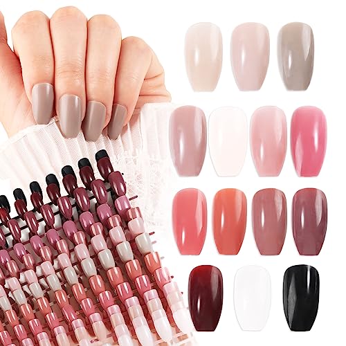 336 Pcs Nägel zum Aufkleben Kurz 14 Farben Rosa Lila Press On Nails Künstliche Falsche Nägel Fake Nails DIY Nail Art Fingernägel zum Aufkleben