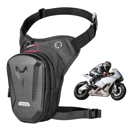YYTECH Beintasche Motorrad, Beintasche für Herren und Damen, wasserdichte Hartschalen Beintasche, Motorrad Hüfttasche, Motorrad oberschenkeltasche mit verstellbaren für Laufen, Radfahren, Motorrad