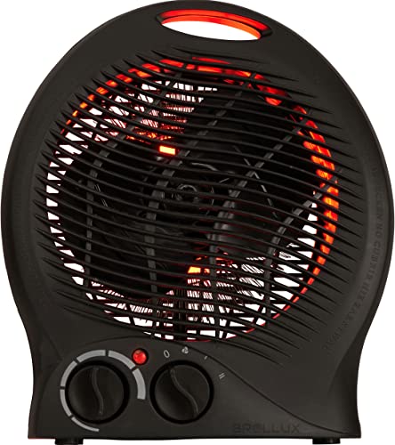 Brollux Elektroheizung 2000W mobiles Heizgerät VO-B Thermoventilator Heizlüfter Spiralheizkörper Heizspirale Elektroheizkörper, Schwarz