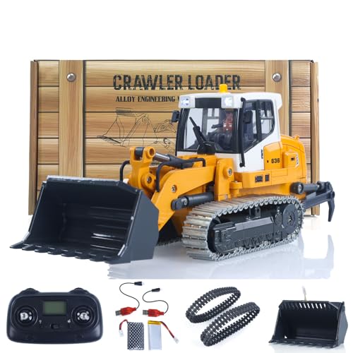 TOUCAN RC HOBBY 1:50 RC Elektro-Kettenlader LR636 2,4 GHz Baumaschine Metallschaufel Ketten Ripper RTR-Modell Licht Sound Akku