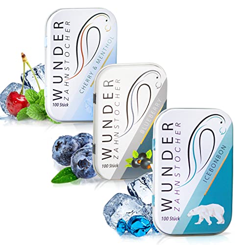 Perfekto24 Wunder Zahnstocher - In 3 erfrischenden Sorten FRESH PACK - Zahnstocher mit Geschmack - Kaugummi ersatz - gegen Nägelkauen - Raucherentwöhnung - frischer Atem mit Aromatisierte Zahnstocher