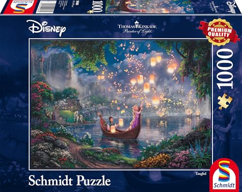 Schmidt Spiele 59480 Thomas Kinkade, Disney, Rapunzel, 1000 Teile Puzzle, single, Meerkleurig