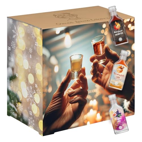 Corasol Omas Feine Liköre & Schnaps Adventskalender mit 24 Likörspezialitäten in edlen 2cl-Flaschen (480 ml)