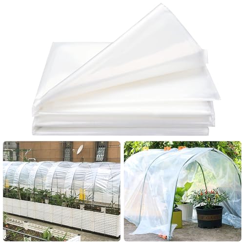 DAZZTIME 3 x 6M Polyethylenfolie Transparent Gewächshausfolie,Extra Dick Reißfest Gartenfolie aus Polyethylen,Gartenfolie aus Polyethylen,für Gartenarbeit Treibhaus Folientunnel(200Mu/1000G)