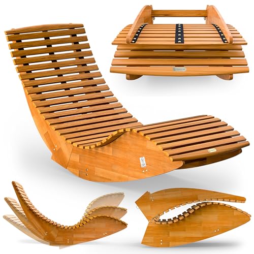 Casaria® Sonnenliege Klappbar Wetterfest Holz 160kg Belastbarkeit Pflegeleicht FSC®-Zertifiziert Akazie Garten Balkon Sauna Liege Holzliege Relaxliege 195x60cm