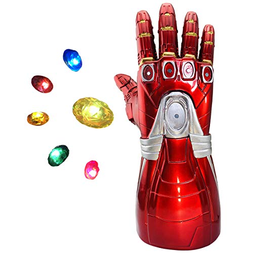 Iron man Infinity Gauntlet, Iron Man Glove LED with Removable Magnet Infinity Stones-3 Flash Modes Halloween Cosplay Props