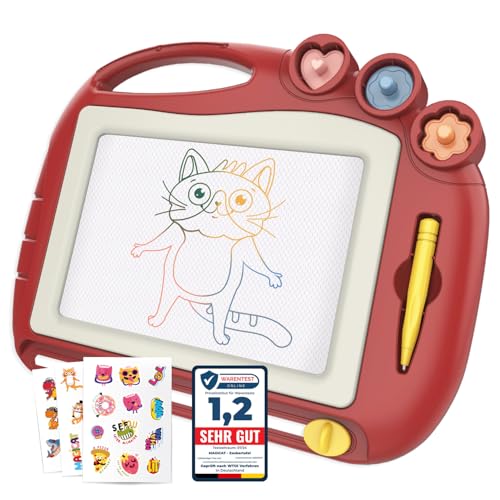 Magicat Zaubertafel Maltafel 8,5 Zoll I Kreatives Spielzeug-Set mit Stempeln & Stickern I Ideale Lernspielzeuge & kleine Geschenke für Kinder ab 3 Jahre