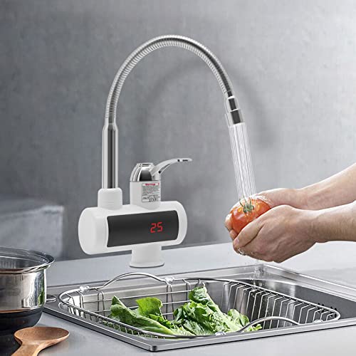 Elektrische Wasserhahn mit Durchlauferhitzer 220v für Küche, Garten, Bad, Wohwagen, Camping, Smart Heater, Armatur mit Sofortiger Warmwasserbereiter, Warmwasserhahn, Küchenarmatur, Wasserboiler