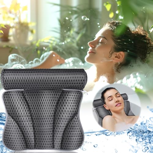 ENCOUN Badewannenkissen, Nackenkissen Badewanne, Badewannenkissen Nacken mit 4D-Air-Mesh-Technologie, Atmungsaktiver Badewannen Kissen, Badekissen für Badewanne Stützt Kopf, Nacken, Rücken, Schulter