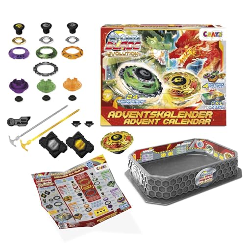 BLADE Adventskalender für Jungen – Kampfkreisel-Spielzeug-Adventskalender mit Battle Arena, Launcher & Kreisel - Weihnachtskalender für Jungen und Mädchen