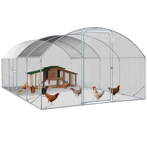 IDMarket - Gehege Hühnerstall Kuppel 15 m² Netz 3x5 m mit Seitentür