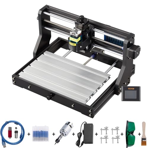 VEVOR 500 mW CNC 3018 DIY Graviermaschine Pro 300x180x45mm Engraving Machine 3 Achse Mini Lasergravierer mit GRBL Steuerkarte und Offline Controller