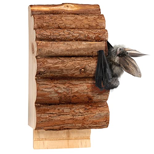 GARDIGO® Fledermauskasten aus Holz I Fledermaus Nistkasten zum Aufhängen I Naturbelassener Nistkasten für Fledermäuse I Fledermaushaus I Größe: ca. 28 x 13 x 8 cm I Fledermausnistkasten
