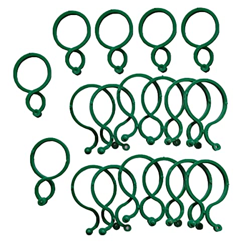 SyiXute 100 Stück Gartenpflanze Clips,Pflanzenklammern,Grün Kunststoff Kletterpflanzen Clips für Pflanzen Sicherung,Reben Gemüse,Selbstklebend Pflanzenclips