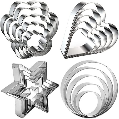 BELSVOR Set mit 20 Ausstechformen, Ausstecher aus Edelstahl, keksausstecher für Kekse/Kuchen/Kekse/Gebäckdekoration, 20PCS Plätzchenausstecher, Plätzchen Ausstecher für Kekse
