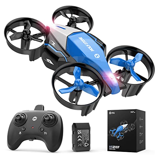 Holy Stone Mini Drohne für Kinder, HS210F RC Quadrocopter mit Renn und Flugmodus,LED-Licht, One Key Start,Höhenhalter,3D-Flip,Modulare Batterie Kinderdrohne Flugzeug Geschenk für Jungen Anfänger Blau