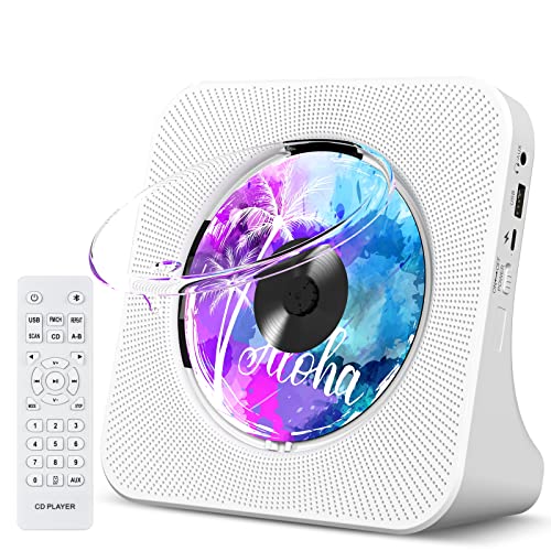 Tragbarer CD-Player mit Bluetooth Gueray Desktop CD Player für zu Hause CD Spieler Eingebaute Doppelte HiFi-Lautsprecher AUX-Kopfhöreranschluss UKW-Radio Boombox mit Fernbedienung USB-Anschluss