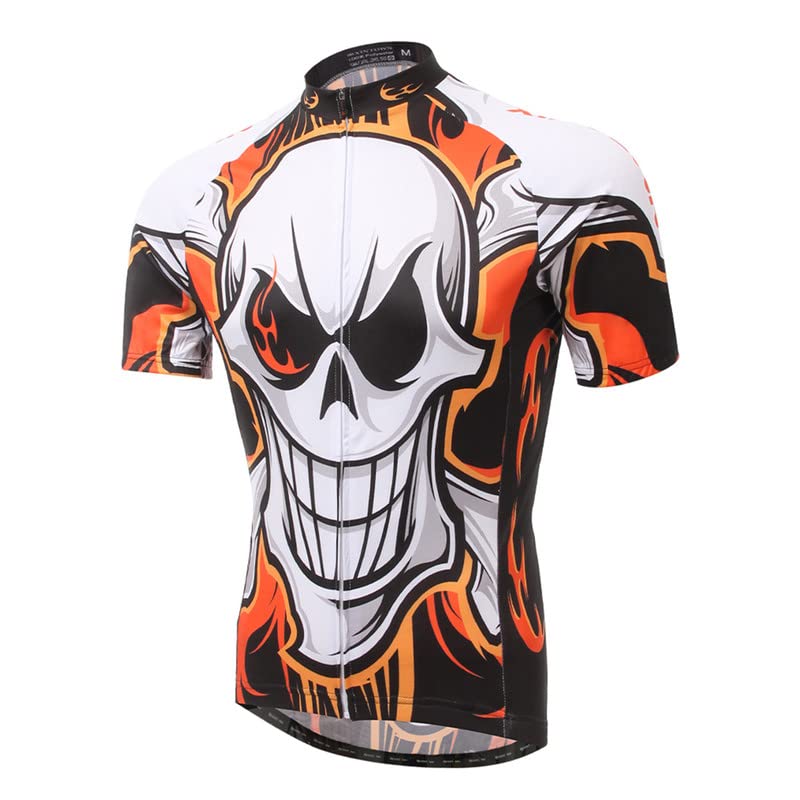 Kewing Radtrikot Herren Fahrradhemd, MTB Fahrrad Sommer Kurzarm Oberteil, Schnell Trocknend/Atmungsaktiv mit Rücken Tasche