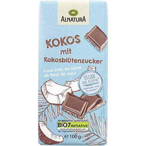 Alnatura Bio Vegane Schokoladenalternative mit Kokosblütenzucker, 100g
