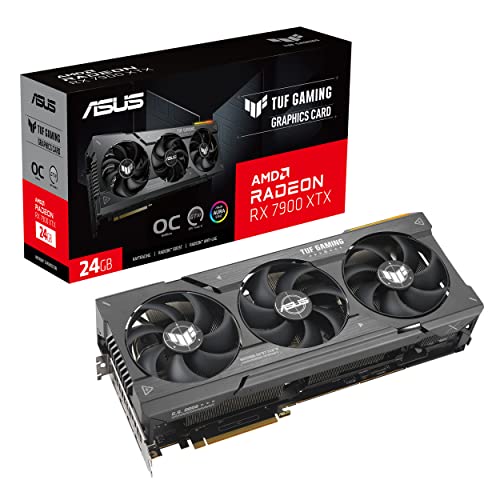 ASUS TUF Gaming AMD Radeon RX 7900 XTX OC Edition 24GB GDDR6 Gaming Grafikkarte (PCIe 4.0, Speicher, 1x HDMI 2.1, 3X DisplayPort 2.1, GPU Tweak III, TUF-RX7900XTX-O24G-GAMING)