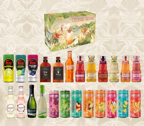 Cocktail Adventskalender - 24x verschiedene ready to drink Getränke im tasting Set Aperol Spritz Tequila Sunrise Swimmingpool und viele mehr - Der einzige mit originalen Miniaturen