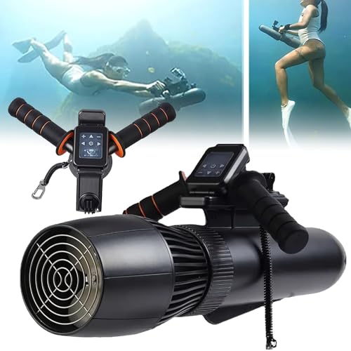 XDLYWUZIQ Tragbarer Kajak-Booster, 130 Minuten Bürstenloses Unterwasserstrahlruder-Set, 10 Km/H Elektrischer Unterwasser-Seescooter, Tauchscooter Für Kajaks/Schlauchboote/Paddelbretter