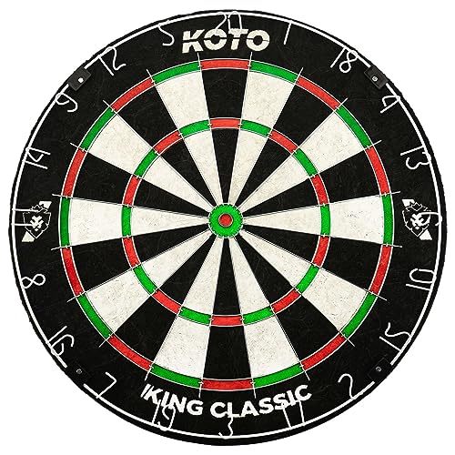 KOTO - King Classic Dartscheibe (Offizielle Turniermaße), Inkl. Slim Wire Technologie, Klammer & Klammerfrei