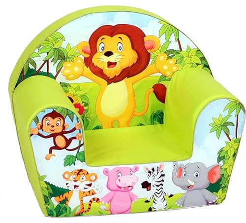 Delsit Kinder Sessel mit Schaumstofffüllung - Kindersessel Mädchen und Jungen Babysessel mit Abnehmbarem Bezug - Sessel für Kinder - Kindermöbel - 9 Monate bis 4 Jahre - DT8-17123