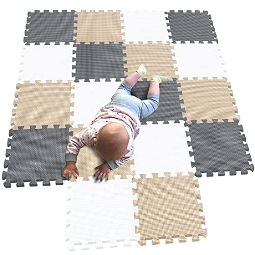 MQIAOHAM® 18 Stücke Baby puzzelmatten für Babys spielmatte Kinder puzzlematte Teppich G301018-101110112