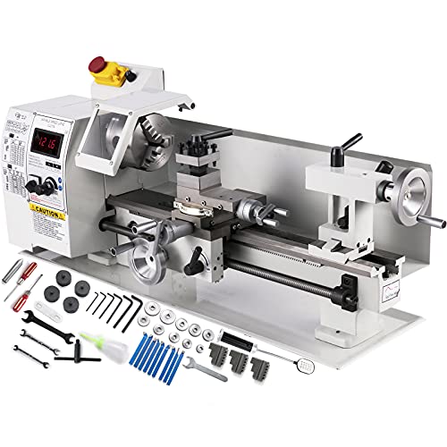 VEVOR Metalldrehmaschinen 8x14 Zoll Mini Drehmaschine 210x350mm, Drehmaschine Metall Klein Mini Drehbank mit Gewindebereich von 10-44 TPI