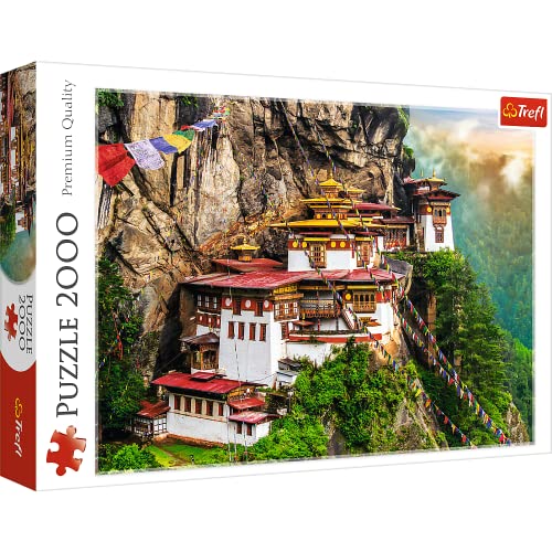 Trefl TR27092, Premium Puzzle 2000 Teile - Tigernest-Kloster, Qualitativ hochwertiges Premium Puzzle mit 2000 Teilen, Farbig