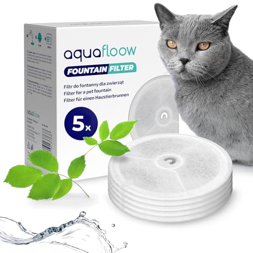 Aquafloow 5 Stück Katzenbrunnen Filter, Filter Unit 3.0 Harz und Aktivkohle Katzen Hunde Trinkbrunnen kompatibel mit Petkit Eversweet 1,85L und 2L/1.8L Automatische intelligenter Katzenbrunnen