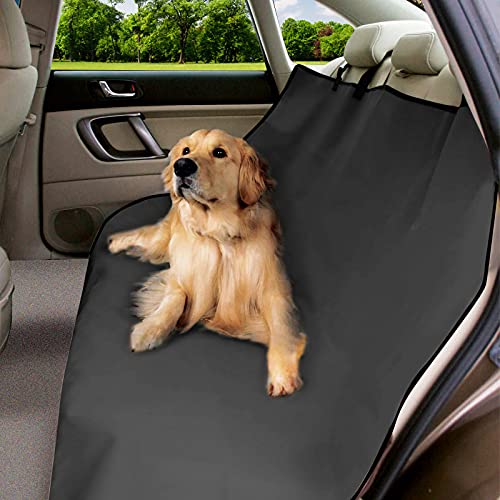 URAQT Universal Kofferraumschutz, 600D Oxford Wasserdichter Kofferraumdecke Hundedecke Auto Schwarz Autoschondecken für Hunde Hundedecke Auto Rückbank Kommt mit 4 Kopfstützengurten 145cm x 125 cm