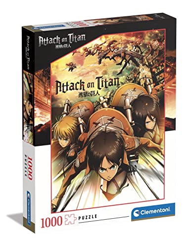 Clementoni - 39727 - Puzzle Attack On Titans, Puzzle 1000 Teile Für Erwachsene Und Kinder 10 Jahren, Geschicklichkeitsspiel Für Die Ganze Familie