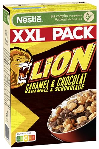 Nestlé Lion Cereals, Karamell und Schoko Cerealien mit Vollkorn, XXL Packung, 1er Pack (1 x 1kg)