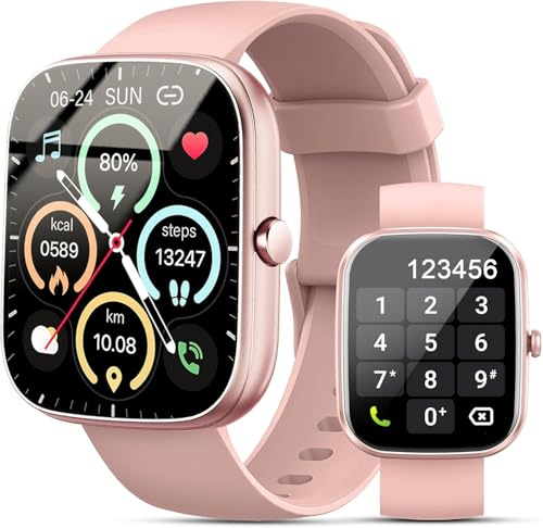 Smartwatch für Herren Damen, Smartwatches Annehmen/Tätigen von Anrufen, Fitnessuhr mit Herzfrequenz/Schlafmonitor