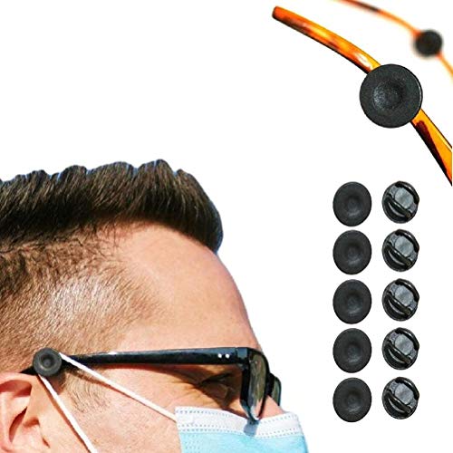 Prevessel Maskenhalter Brille, Maskenhalterung, Rutschfeste Silikon Maskenhalter Brillenträger, Fester Clip an der Brille Elastische Maskenhalterung zur Entlastung der Ohren über Nacken und Hinterkopf