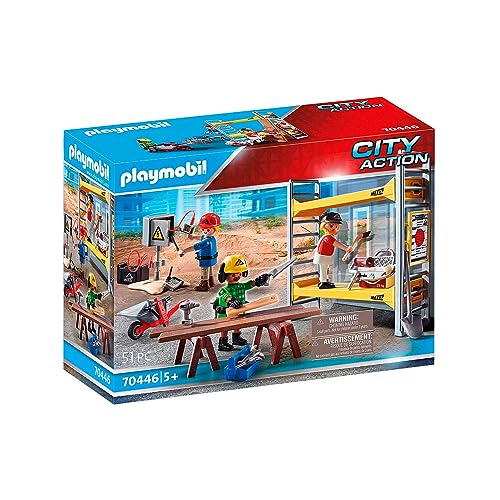 PLAYMOBIL City Action 70446 Construction Scaffold, with 2 platforms to be placed anywhere between the rungs of the scaffolding, Toy for Children Ages 5+