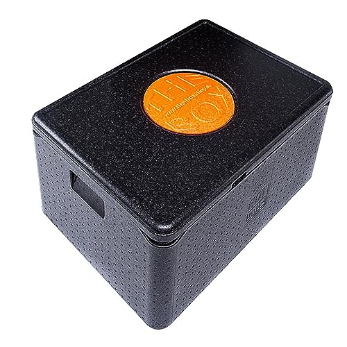 THE BOX Thermobox Universal groß - Volumen: 68,5 x 48,5 x 36,5 cm (80 Liter) - Nutzhöhe: 30 cm - Farbe: schwarz - 1 Isolierbox aus EPP Kunststoff