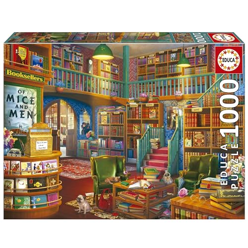 Educa - Puzzle von 1000 Teilen für Erwachsene | Bibliothek. Messen: 68 x 48 cm. Beinhaltet die puzzlekleber FixPuzzle. Seit 14 Jahren (19925)