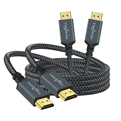 Twozoh 4K HDMI Kabel 1M 2 Stück, Geflochtenes Nylon HDMI auf HDMI Kabel unterstützt 18Gbps 3D/4K@60Hz/2160P/1080P