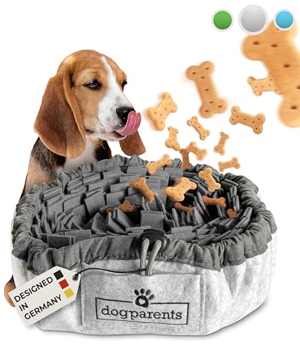 DOGPARENTS® Schnüffelteppich Hund klein & groß – Schnüffelmatte Hund ROBUSTER Hunde Schnüffelteppich für Hunde Beschäftigung Hund, Suchspiele für Hunde [Schnüffelspielzeug Hund] Grau