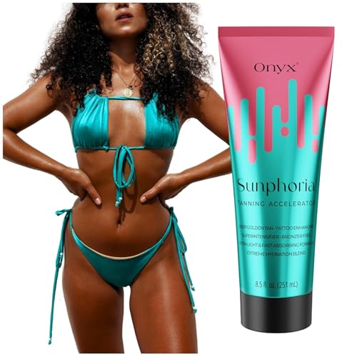 Onyx Sunphoria Solarium Creme ohne Selbstbräuner | Sonnencreme mit Bräunungsbeschleuniger | Solarium, Sonnenstudio & Außenbräune | Feuchtigkeitsspendende Haut | Schnelleres Tanning | Tiefe Bräunung