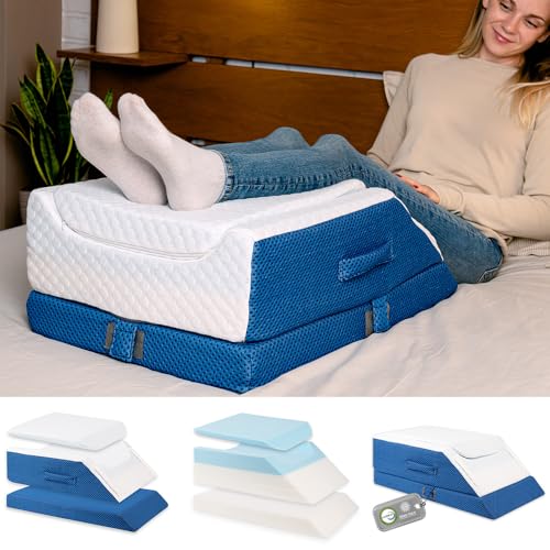 Ritalia VENENKISSEN BEINKISSEN HOCHLAGERUNG: Ergonomisches Kissen für die Beinhebung mit 3 Höhen, ideal für Lymphdrainage - Lagerungskissen für Beine bei Varizen