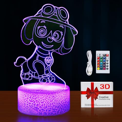 Nachtlicht für Kinder, 3D Steckdose Nachtlicht 18 Farbwechsel dimmbar, Kinder Nachttischlampe Weihnachten Geburtstagsgeschenk für Jungen und Mädchen